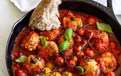Italian Chicken Meatballs with Cherry Tomato Sauce