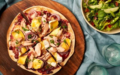 Smoked Chicken, Brie & Cranberry Pizza