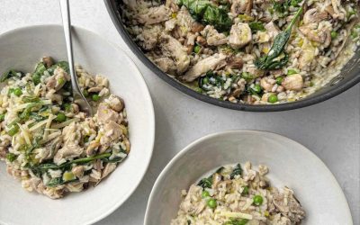 Chicken and Mushroom Risotto with Leeks