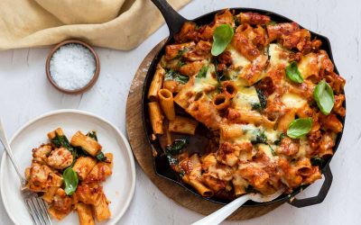 Chicken, Bacon and Tomato Pasta Bake