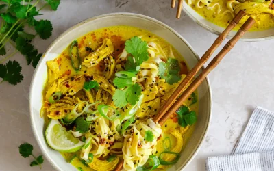Creamy Coconut and Turmeric Chicken Noodle Soup