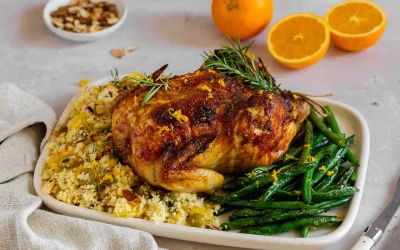 Slow Roasted Orange Maple Chicken with Couscous